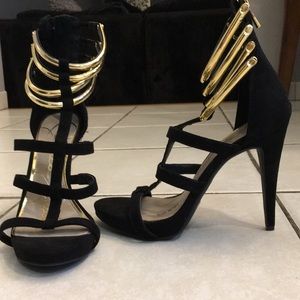 Jessica Simpson Black Suede Strappy Heels